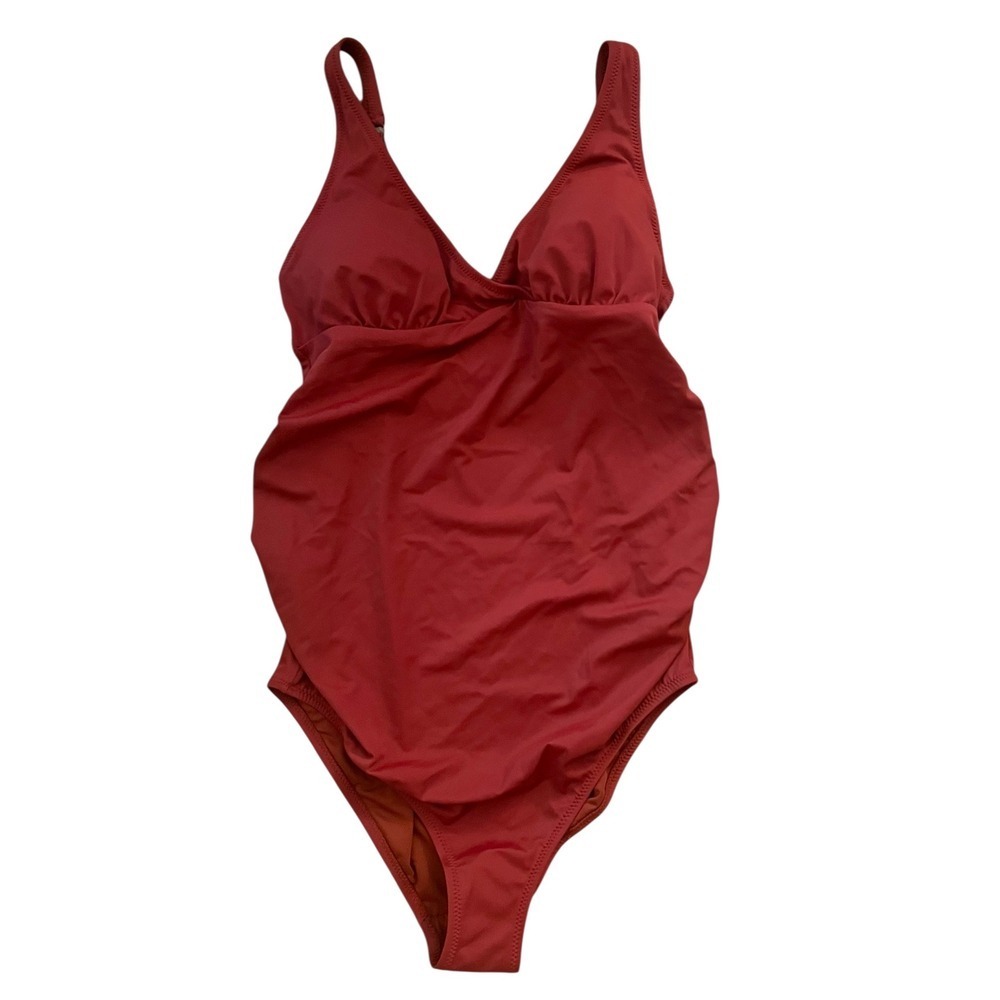 NEW Amazon Essentials Small Maternity One Piece Swimsuit UPF 50 V-Neck Ruched - Picture 6 of 11